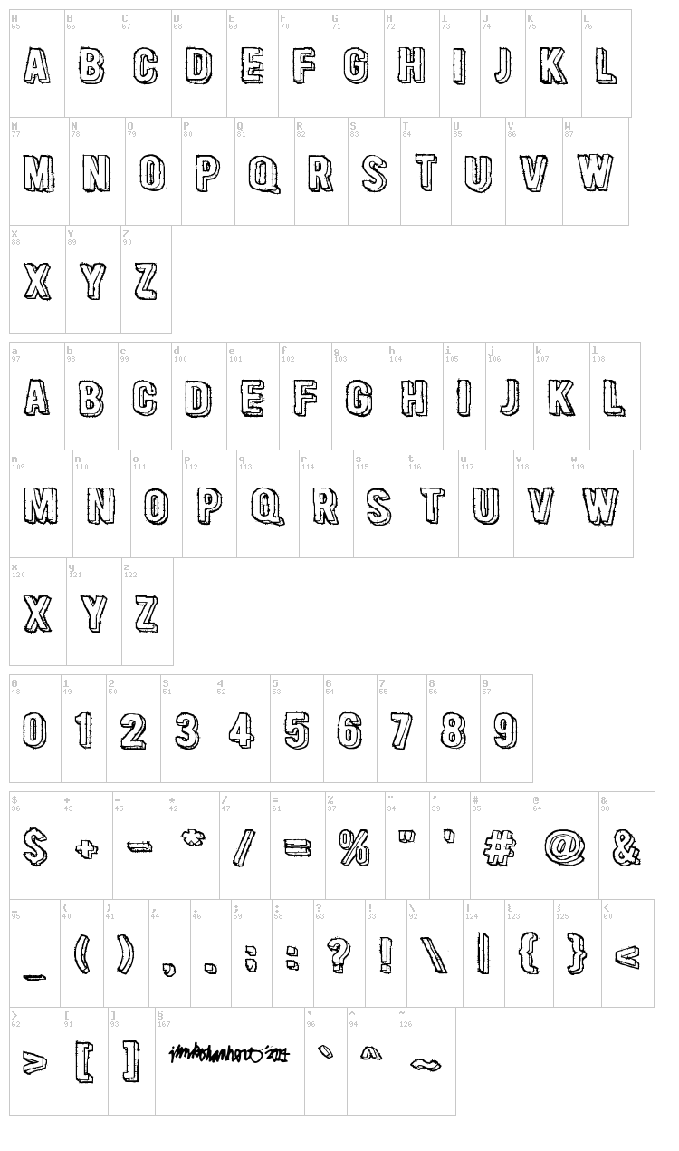 Cactus Tequila font map